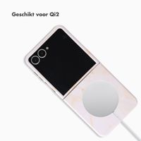 Selencia Vivid Backcover met MagSafe Samsung Galaxy Z Flip 8 - Golden Beige Marble