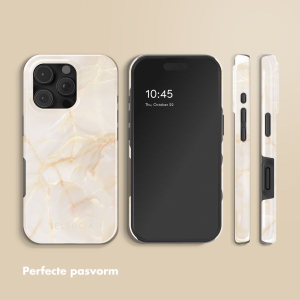 Selencia Vivid Backcover met MagSafe Apple iPhone 16 Pro - Golden Beige Marble
