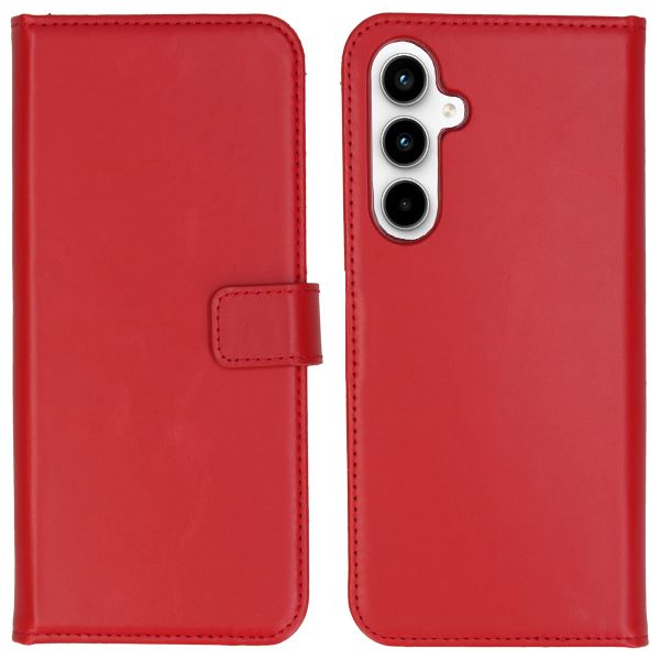 Selencia Echt Lederen Bookcase Samsung Galaxy A35 - Rood