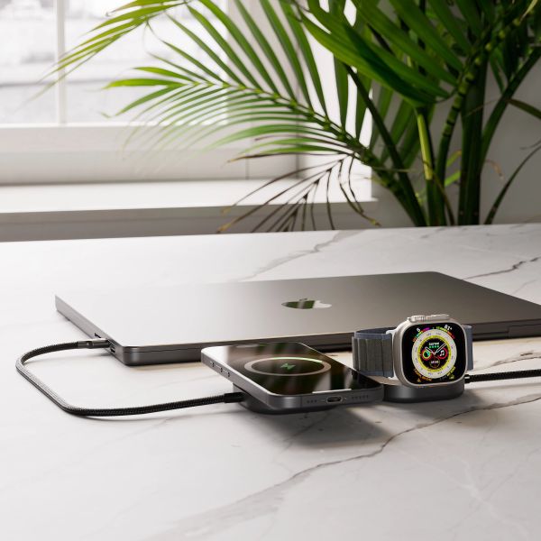 Zens Pro 3 USB-C Kabel met draadloze oplader voor telefoon / earbuds / Apple Watch - MagSafe en Qi2 - Zwart