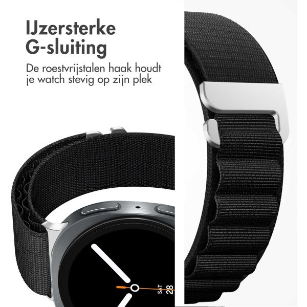 imoshion Nylon Alpine bandje Samsung Galaxy Watch 8 (40/44mm) / Classic (46mm) - Zwart