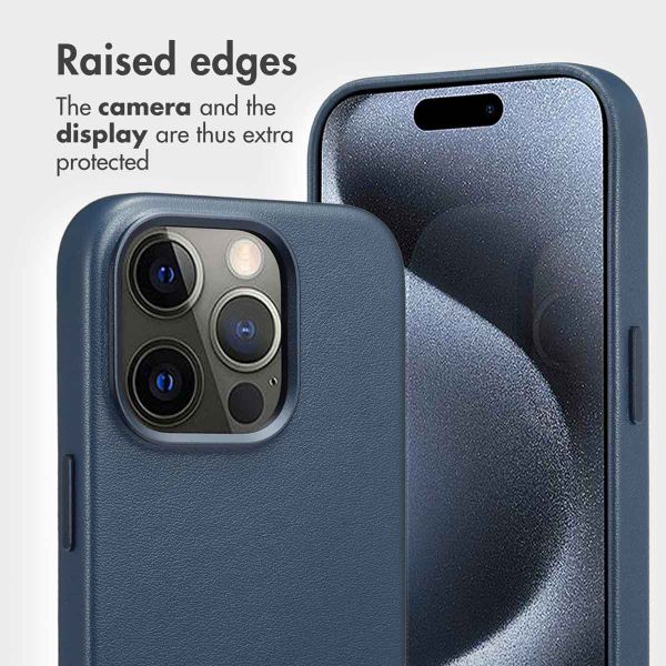 Accezz 2-in-1 Leather Bookcase with MagSafe Apple iPhone 15 Pro - Nightfall Blue