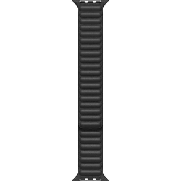 Apple Leather Link Apple Watch Series 1 t/m 9 / SE (38/40/41 mm) | Series 10 / 11 (42 mm) - Maat S/M - Zwart