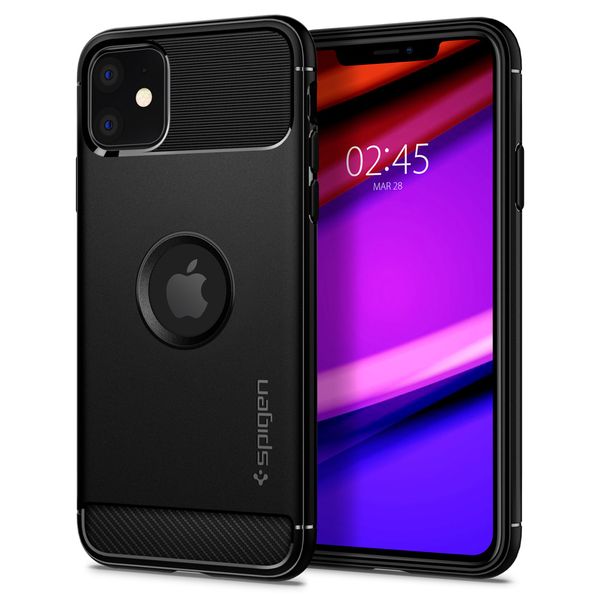 Spigen Rugged Armor Backcover iPhone 11 - Zwart