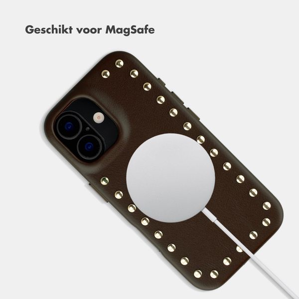 Selencia Studs Backcover met MagSafe Apple iPhone 16 - Cacao Crush