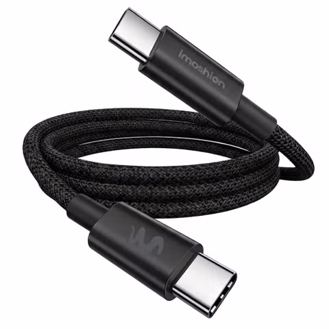 imoshion Braided USB-C naar USB-C kabel 100W - 0,5 meter - Zwart