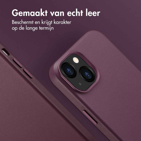 Accezz MagSafe Leather Backcover Apple iPhone 13 - Heath Purple