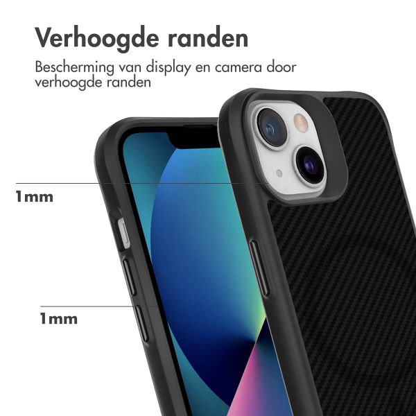 imoshion Rugged Hybrid Carbon Case met MagSafe Apple iPhone 13 - Zwart