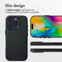 Accezz Leather Back Cover with MagSafe Apple iPhone 16 Pro - Onyx Black