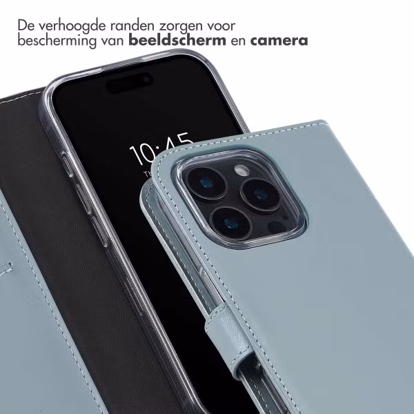 Selencia Echt Leren Bookcase Apple iPhone 16 Pro Max - Air Blue