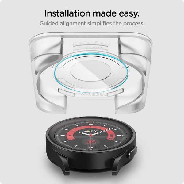 Spigen EZ FIT Glas.tR Screenprotector met applicator Samsung Galaxy Watch 5 Pro - 45 mm - Transparant