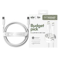 Empower by PanzerGlass Racing USB-C naar USB-C Oplaadkabel - 60W - 2 meter - Silver White