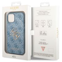 Guess 4G Metal Logo Backcover iPhone 14 - Blauw