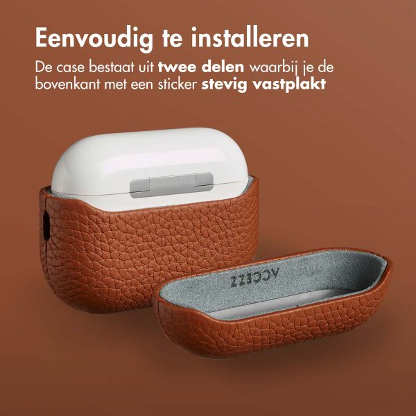 Accezz Echt Leren Case voor de Apple AirPods Pro 3 - Cognac