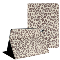 Selencia Sabi Bookcase with Leopard Print Samsung Galaxy Tab S11 - Soft Ivory