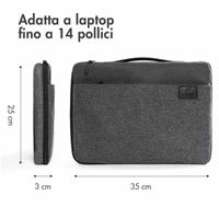 imoshion Laptop hoes 13-14 inch - Laptopsleeve met handvat - Geschikt voor laptops van 13-14 inch - Grijs