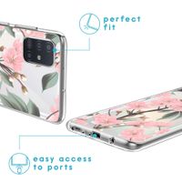 imoshion Design hoesje Samsung Galaxy A51 - Bloem - Roze / Groen