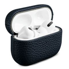 Accezz Echt Leren Case Apple AirPods Pro 2 - Donkerblauw