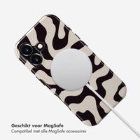 Selencia Vivid Backcover met MagSafe Apple iPhone 16 - Art Wave Black