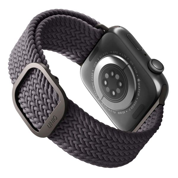 Uniq Aspen Braided bandje Apple Watch Series 1 t/m 11 / SE / Ultra (44/45/46/49 mm) - Granite Grey