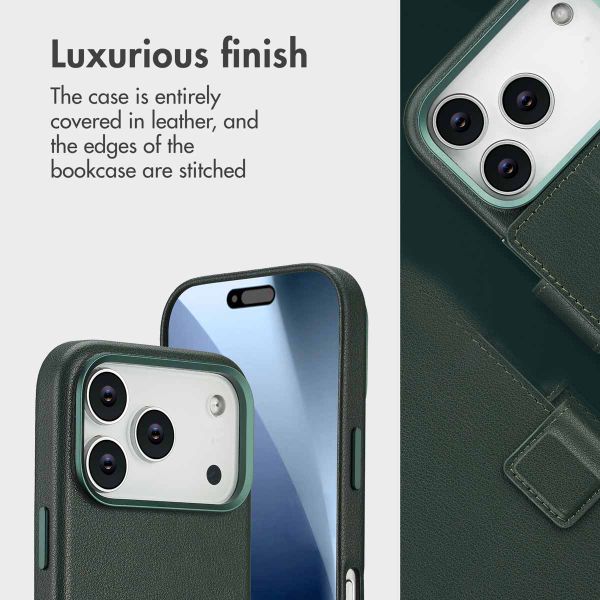 Accezz 2-in-1 Leather Bookcase with MagSafe Apple iPhone 17 Pro - Cedar Green
