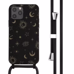 imoshion Siliconen design hoesje met koord Apple iPhone 12 (Pro) - Sky Black