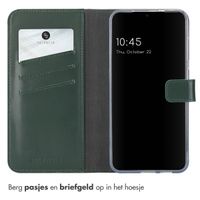 Selencia Echt Lederen Bookcase Samsung Galaxy S25 - Groen