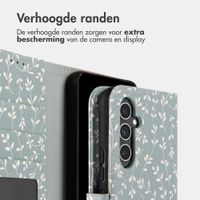 imoshion Design Bookcase Samsung Galaxy A54 (5G) - Smoke Green Flowers