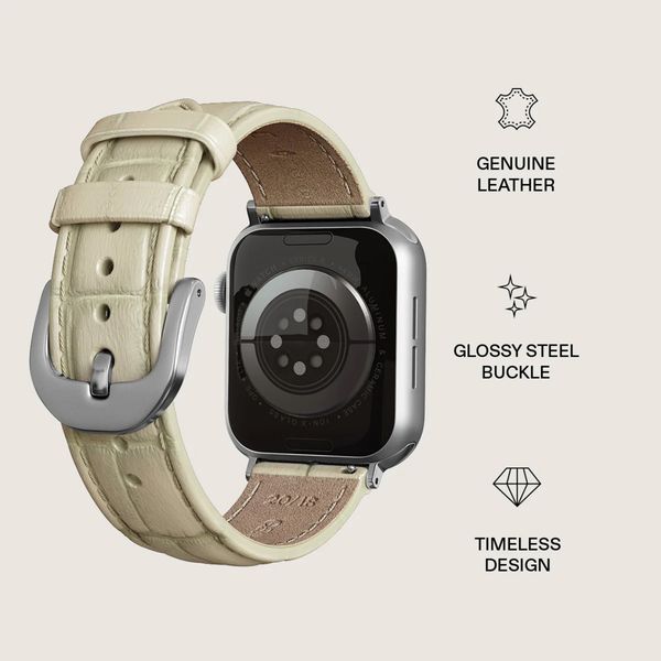 Burga Genuine Leather Band Apple Watch | 38/40/41/42 mm - Buttermelt / Silver