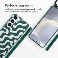 imoshion Siliconen design hoesje met koord Samsung Galaxy S25 Plus - Petrol Green Groovy