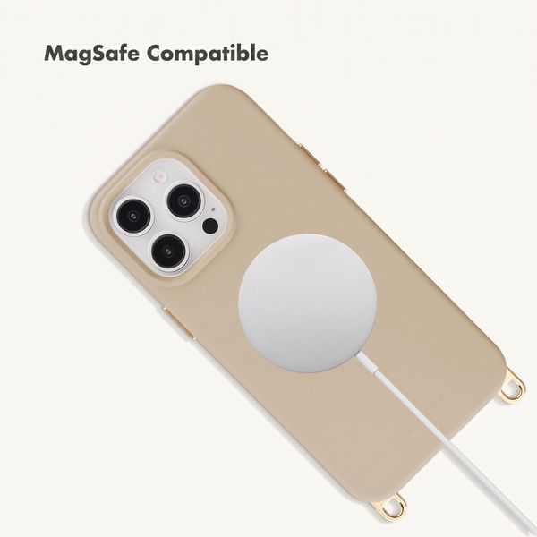 Selencia Rivièra MagSafe Back Cover with detachable hooks Apple iPhone 14 Pro - Milky Latte