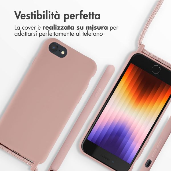 imoshion Siliconen hoesje met koord Apple iPhone SE (2022 / 2020) / 8 / 7 - Sand Pink