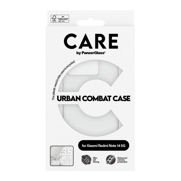 CARE by PanzerGlass Urban Combat Case MagSafe Xiaomi Redmi Note 14 (5G) - Transparant