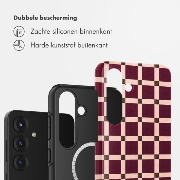 Selencia Vivid Backcover met MagSafe Samsung Galaxy S25 - Check This Burgundy