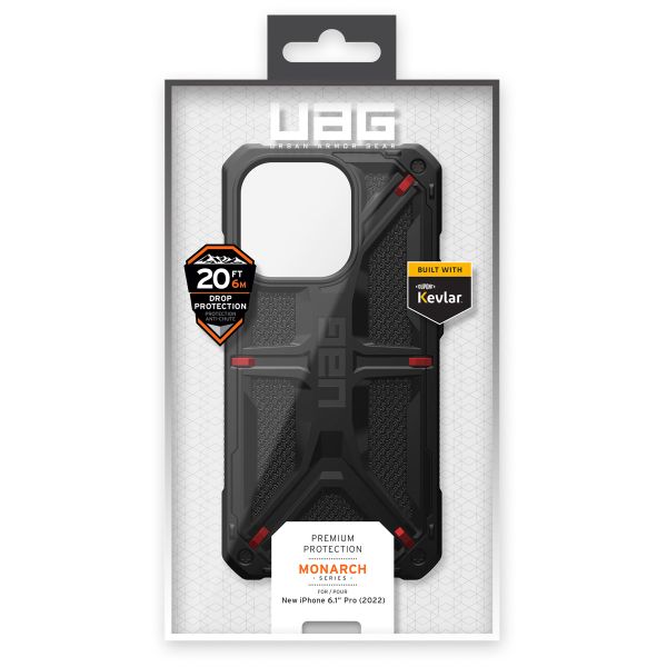 UAG Monarch Backcover Apple iPhone 14 Pro - Kevlar Black