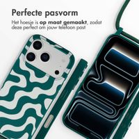 imoshion Siliconen design hoesje met koord Apple iPhone 17 Pro Max - Petrol Green Groovy