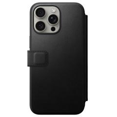 Nomad Modern Leather FolioBookcase Apple iPhone 15 Pro Max - Zwart