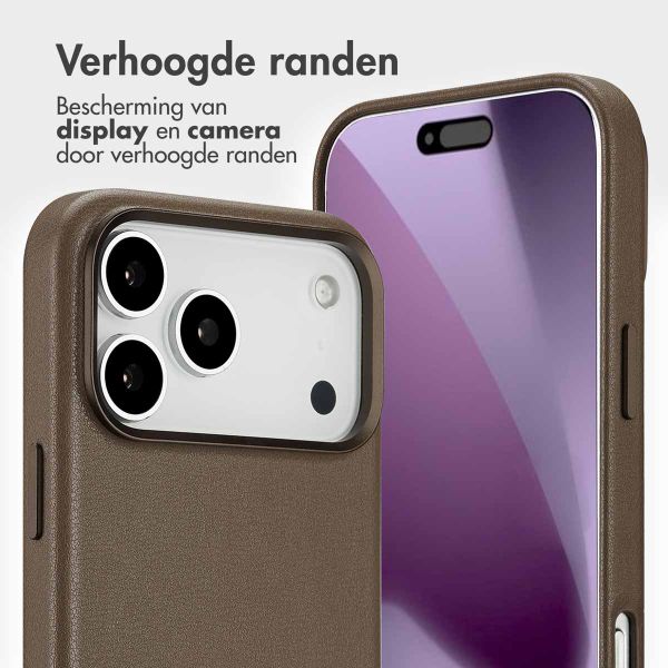 Accezz Leather Bookcase 2-in-1 met MagSafe Apple iPhone 17 Pro Max - Coffee Brown