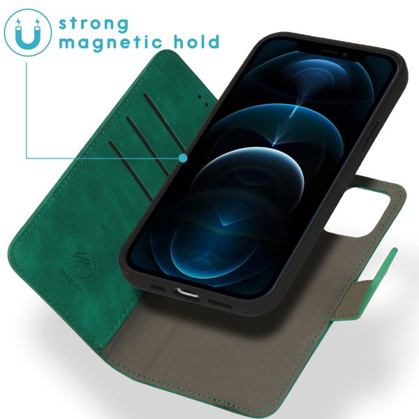 imoshion Uitneembare 2-in-1 Luxe Bookcase Apple iPhone 12 (Pro) - Donkergroen