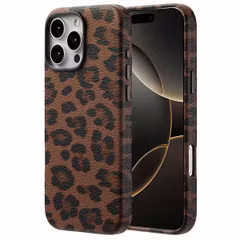 Selencia Sabi Backcover Panterprint met MagSafe Apple iPhone 16 Pro Max - Mocha Brown