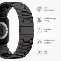 imoshion Stalen bandje Apple Watch Series 1 t/m 9 / SE (38/40/41 mm) | Series 10 / 11 (42 mm) - Zwart