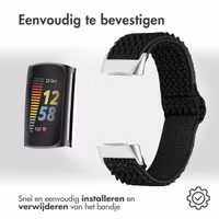 imoshion Elastisch nylonbandje Fitbit Charge 5 - Zwart