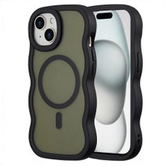 Selencia Wavy Backcover met MagSafe Apple iPhone 15 - Zwart