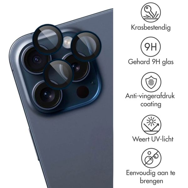 imoshion 2 Pack Camera lens protector Apple iPhone 15 Pro / 15 Pro Max - Blue Titanium