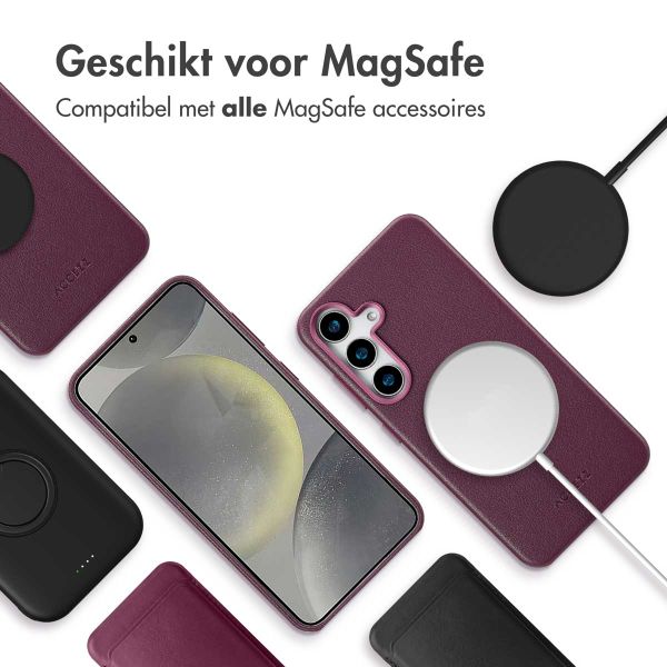 Accezz MagSafe Leather Backcover Samsung Galaxy S25 Plus - Heath Purple