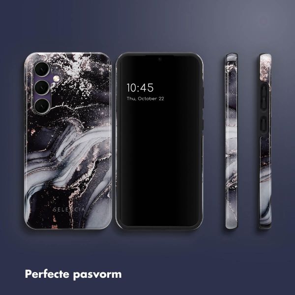 Selencia Vivid Backcover Samsung Galaxy S24 FE - Chic Marble Black