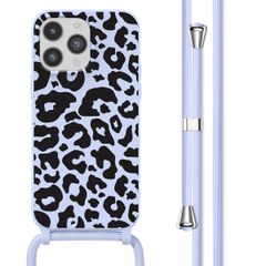 imoshion Siliconen design hoesje met koord iPhone 14 Pro Max - Animal Lila