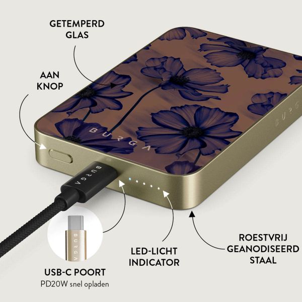 Burga Magnetic Powerbank 5.000 mAh - Geschikt voor MagSafe | Velvet Night - Gold