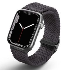 Uniq Aspen Braided bandje Apple Watch Series 1 t/m 10 / SE / Ultra (2) (44/45/46/49 mm) - Granite Grey