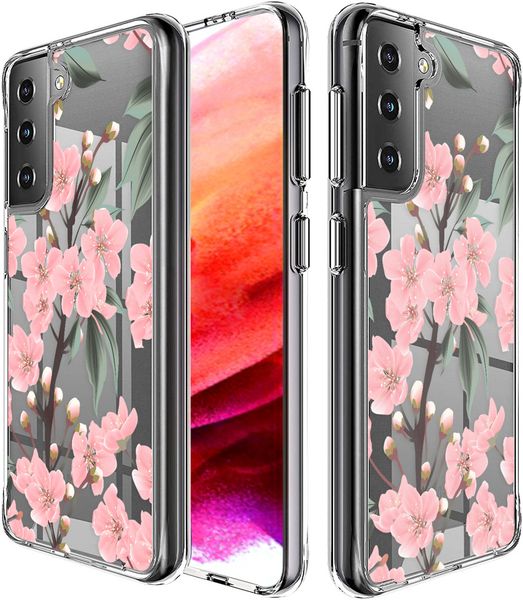 imoshion Design hoesje Samsung Galaxy S21 FE - Bloem - Roze / Groen